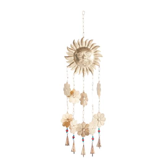 Gold Metal Eclectic Windchime, 11" x 1" x 32"